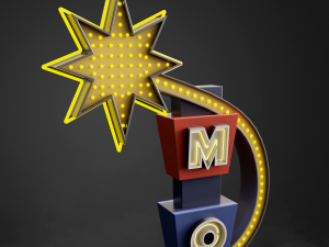 Neon sign Motel in 3 types 3D 模型