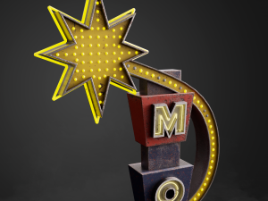 Neon sign Motel in 3 types 3D 模型