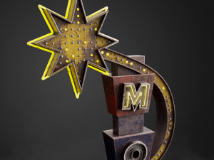 Neon sign Motel in 3 types 3D 模型