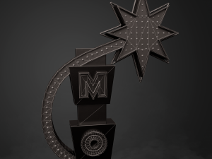 Neon sign Motel in 3 types 3D 模型