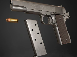 Пистолет Кольт 1911 в 3-х типах. 3D Модель