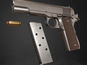 Colt 1911 pistol in 3 types 3D Модель