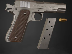 Colt 1911 pistol in 3 types 3D Model