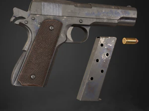 Colt 1911 pistol in 3 types 3D Model