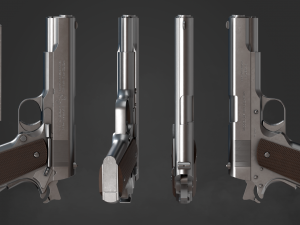 Colt 1911 pistol in 3 types 3D Модель