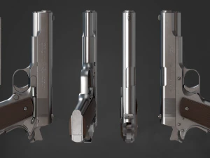 Colt 1911 pistol in 3 types 3D Model