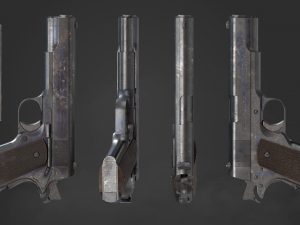Colt 1911 pistol in 3 types 3D Модель