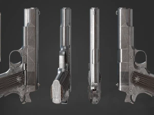 Colt 1911 pistol in 3 types 3D Model