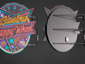 Neon sign Casino in 3 types 3D Model