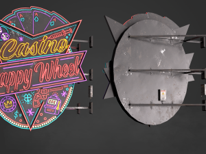 Neon sign Casino in 3 types 3D Model
