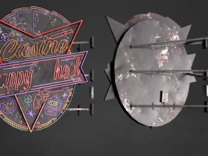 Neon sign Casino dalam 3 jenis Model 3D