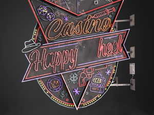 Neon sign Casino in 3 types 3D Model