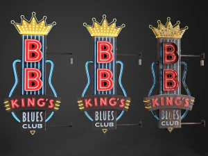 3 प्रकार में नियॉन साइन क्लब 3D मॉडल