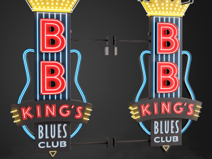 Neon sign Club in 3 types Model 3D