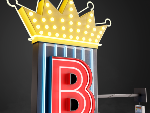 Neon sign Club in 3 types Model 3D