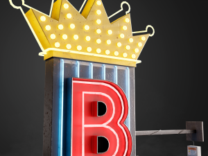 Neon sign Club in 3 types Model 3D