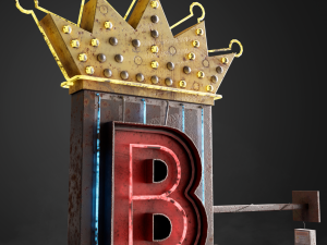 Neon sign Club in 3 types Model 3D