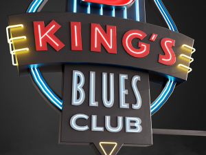 Neon sign Club in 3 types Model 3D