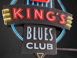 Neon sign Club in 3 types Model 3D