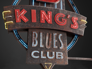 Neon sign Club in 3 types Model 3D