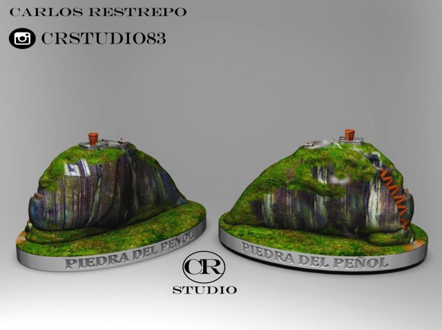 Piedra del peol Modelo 3D .c4d .max .obj .3ds .fbx .stl .blend 