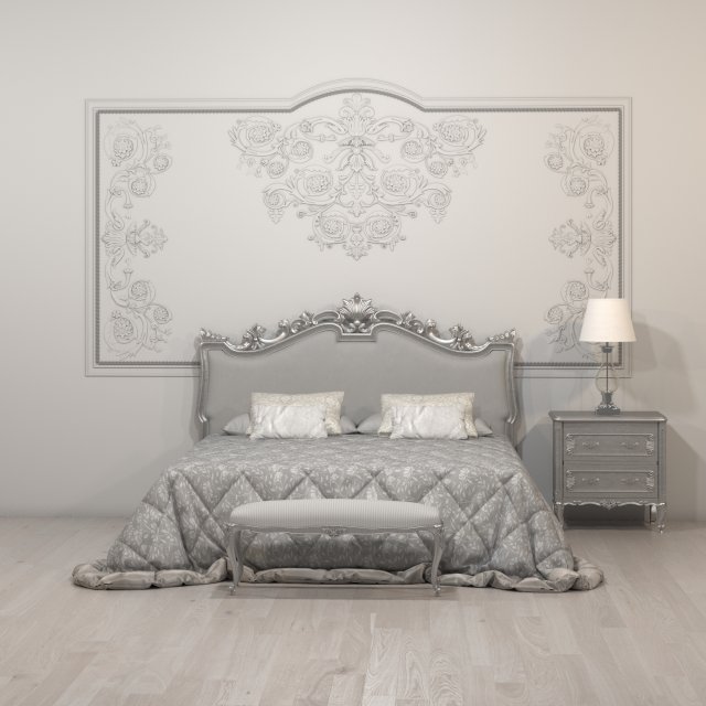 classic white bed 3Dモデル .c4d .max .obj .3ds .fbx .stl .blend