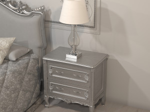 classic white bed Modello 3D