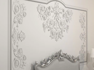 classic white bed 3D Model