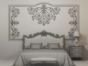 classic white bed 3D Model
