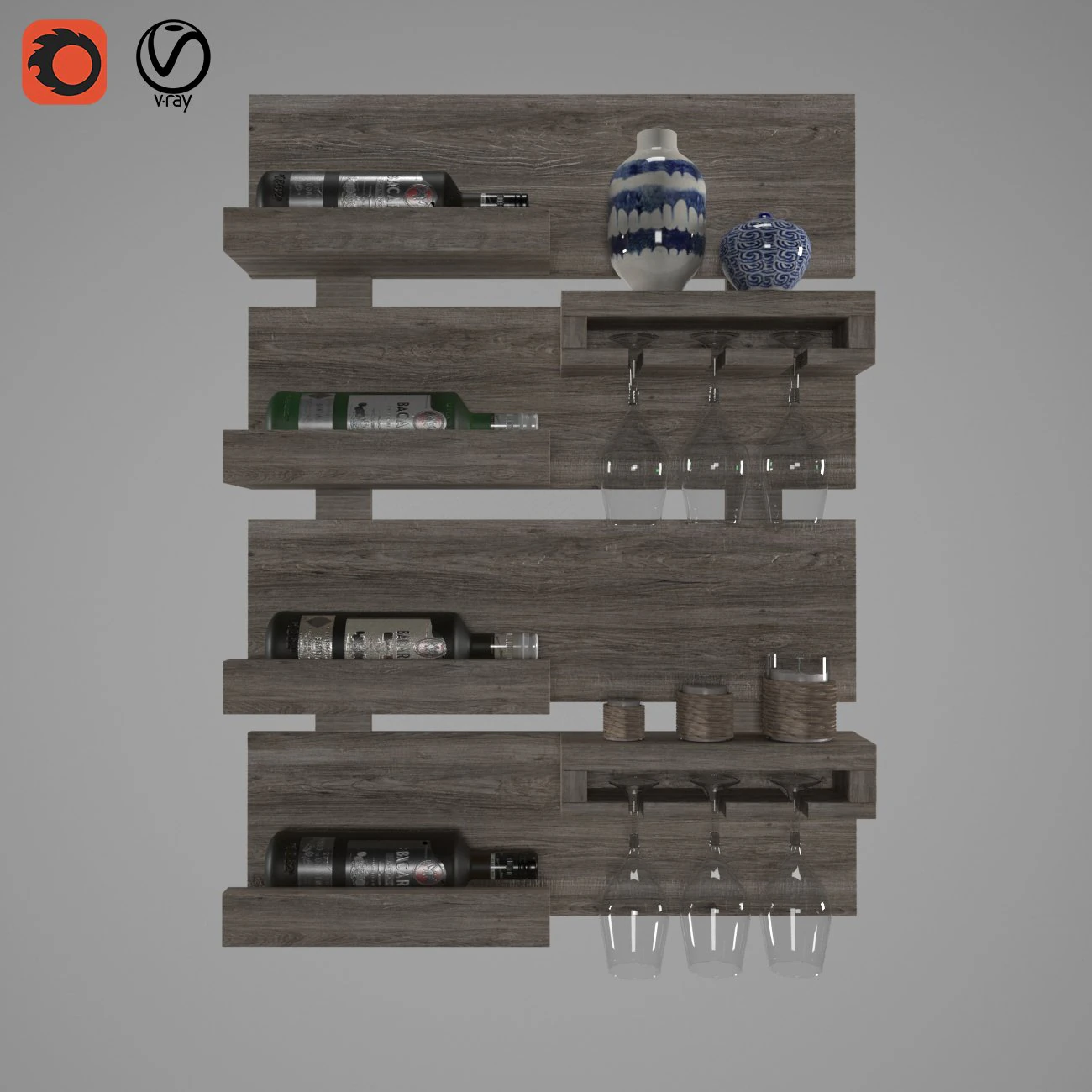 bacardi carta box 3D Model .c4d .max .obj .3ds .fbx .stl .blend 