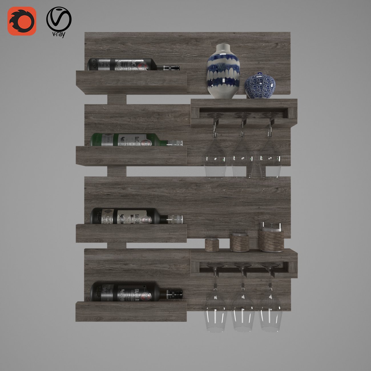 Bacardi Carta Box 3d Model In Restaurant 3dexport Text 2d world map, geometric world map, pixel map, world map 3dexport