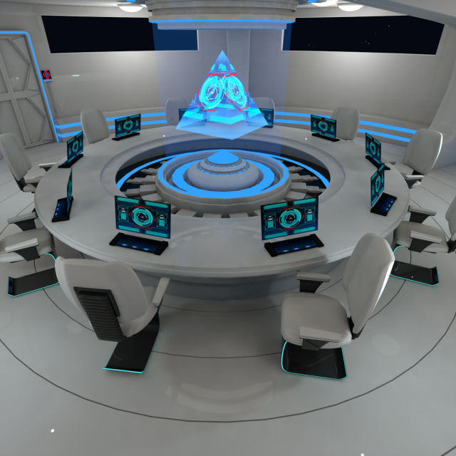 sci fi meeting room Modelo 3D .c4d .max .obj .3ds .fbx .stl .blend 