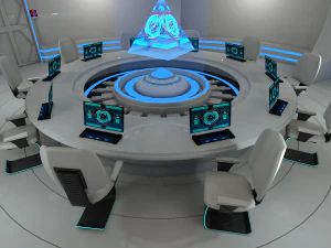 sala de reuni&atilde;o de fic&ccedil;&atilde;o cient&iacute;fica Modelo 3D