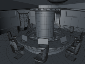 sci fi meeting room Modelo 3D