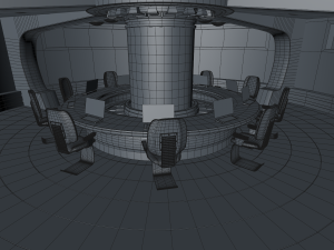 sci fi meeting room Modelo 3D