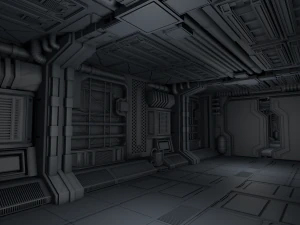 interior de fic&ccedil;&atilde;o cient&iacute;fica Modelo 3D