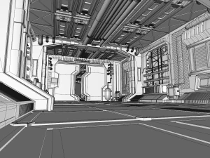 interior de fic&ccedil;&atilde;o cient&iacute;fica Modelo 3D