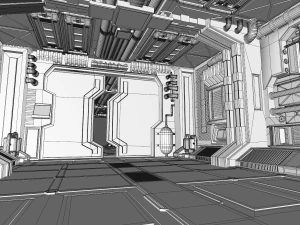 interior de fic&ccedil;&atilde;o cient&iacute;fica Modelo 3D