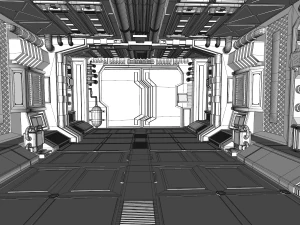 interior de fic&ccedil;&atilde;o cient&iacute;fica Modelo 3D