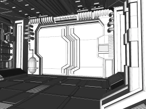 interior de fic&ccedil;&atilde;o cient&iacute;fica Modelo 3D