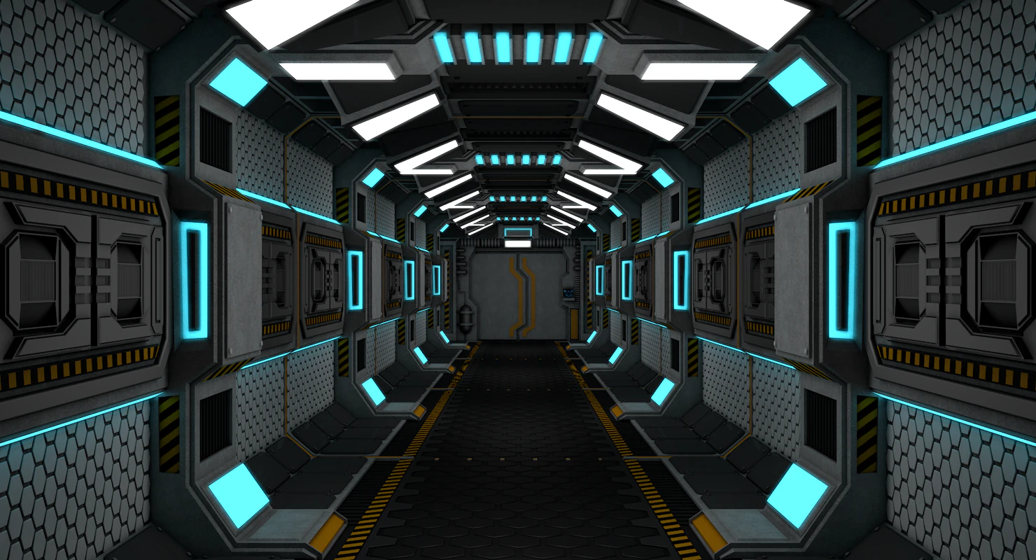 sci fi corridor 3D Model .c4d .max .obj .3ds .fbx .stl .blend 
