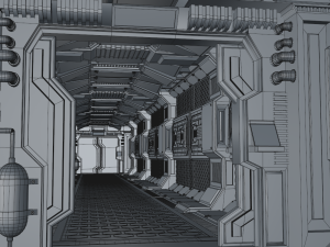 sci fi corridor 3D Модель