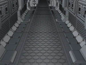 sci fi corridor 3D Model