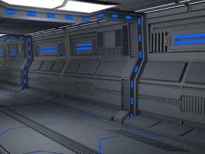 sci fi corridor Modelo 3D
