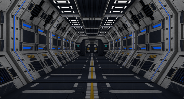 sci fi corridor 3D मॉडल .c4d .max .obj .3ds .fbx .stl .blend 