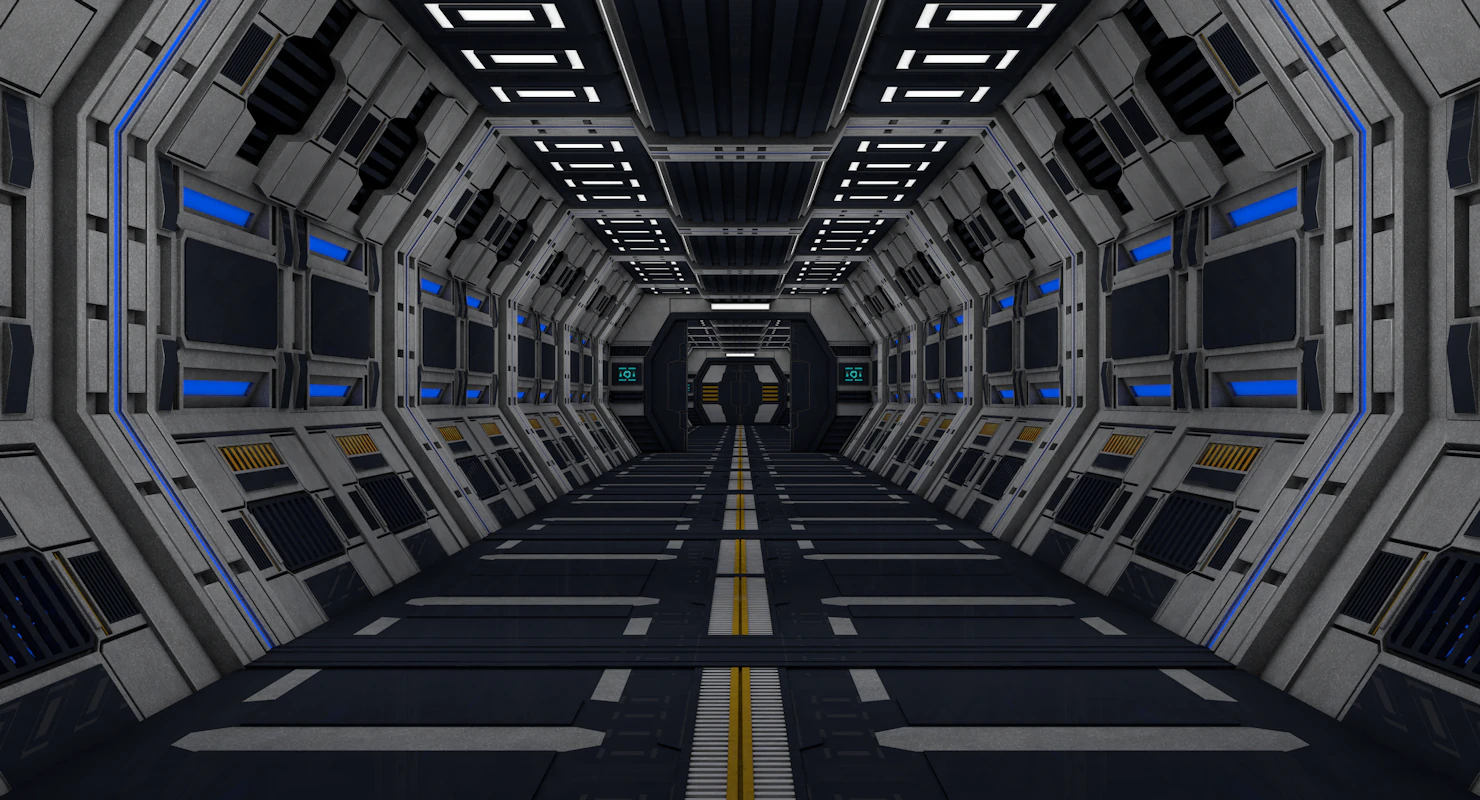 sci fi corridor 3D Model .c4d .max .obj .3ds .fbx .stl .blend 