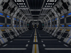 corredor de fic&ccedil;&atilde;o cient&iacute;fica Modelo 3D