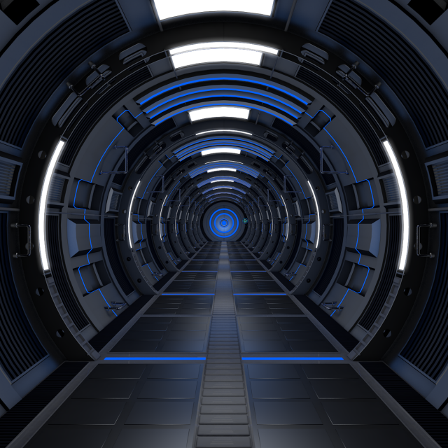 sci fi corridor Model 3D .c4d .max .obj .3ds .fbx .stl .blend 