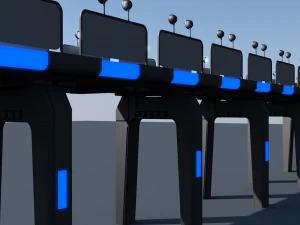 ponte de fic&ccedil;&atilde;o cient&iacute;fica Modelo 3D