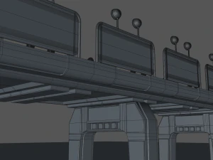 ponte de fic&ccedil;&atilde;o cient&iacute;fica Modelo 3D